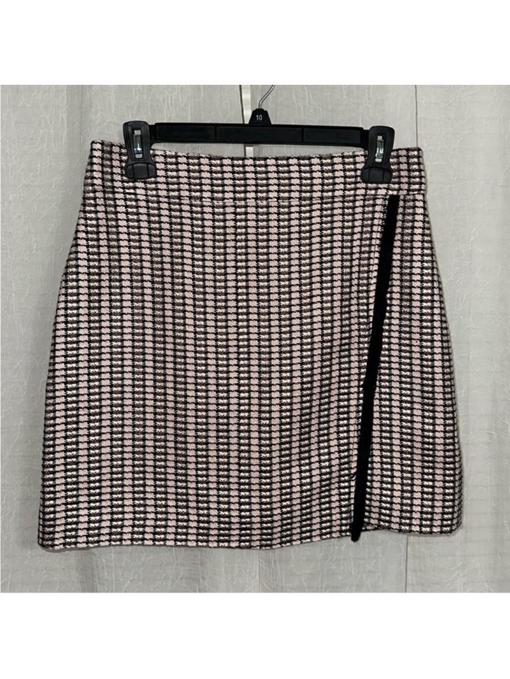 J. Crew 4 Blush Pink Ivory Black Fringe Detail Tweed Mini Pencil Skirt